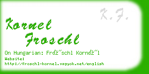 kornel froschl business card